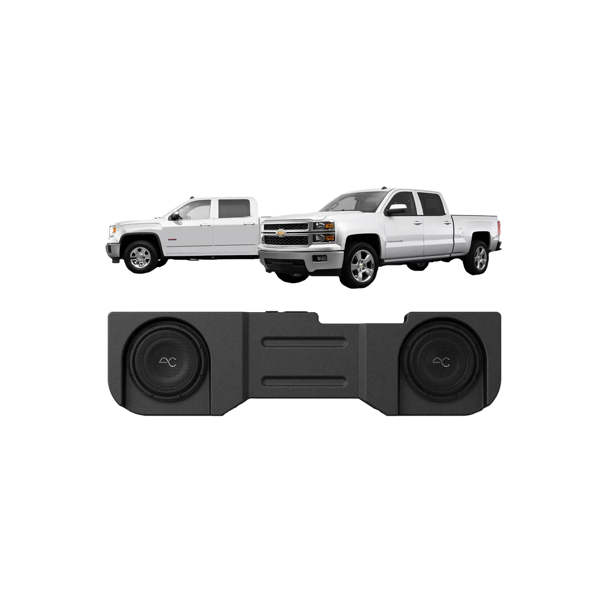 Audio Control TXGM14D10 Chevy Silverado/GMC Sierra (2014-18) Under Seat Dual 10" Loaded Subwoofer Enclosure