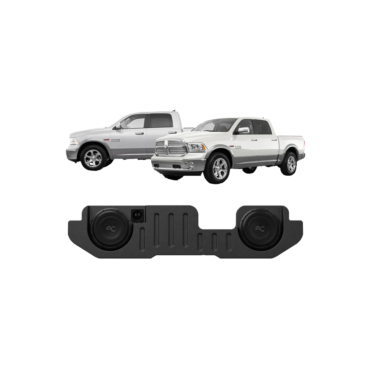Audio Control TXRM02D10 RAM Truck (2002-2025) Under Seat Dual 10" Loaded Subwoofer Enclosure